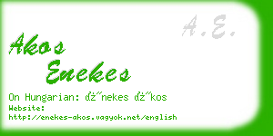 akos enekes business card